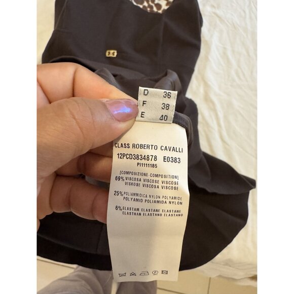 Class by Roberto Cavalli Women's Brown Gold RC Logo Knee Length Dress Size 8 - Picture 9 of 13